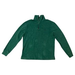 Vintage Ralph Lauren Sweater Men's Medium Green Pullover Polo Quarter Zip
